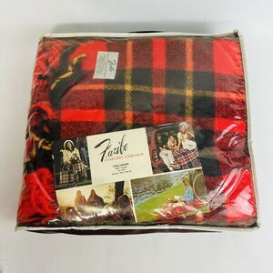 Vintage Faribo Comfort Challenger 100% Acrylic Throw Blanket Fringe 50 x‎ 60 New